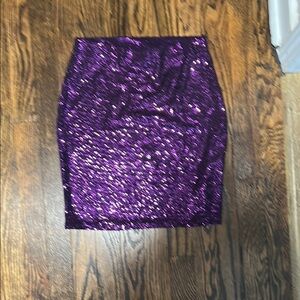 Timing Purple Sequin Mini Pencil Skirt